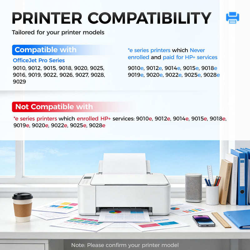 962XL Ink Cartridges Combo 4-Pack High Yield Replacement for HP 962 962XL Ink Compatible with OfficeJet 9012 Pro 9010 9014 9015e 9016 9018 9019 9020 9022 9025 9028e Printers Black Cyan Magenta Yellow Multicolor