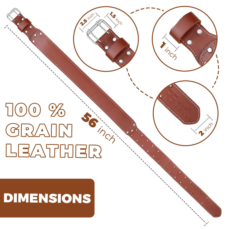 Leather tool belt for men grain leather work belts | 3 inch carpenter constaraction belt multipurpose along with foam padded tool belt 34" to 49" Maroon 302 Standard