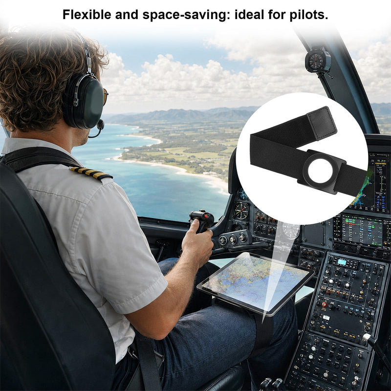 Magnetic Pilot Kneeboard for Tablets, Universal Magnetic Mount | Magnetic Pilot Kneeboard with Adjustable Leg Straps for Cockpit Navigation Hands-Free Use Compatible with iPad iPhone Android