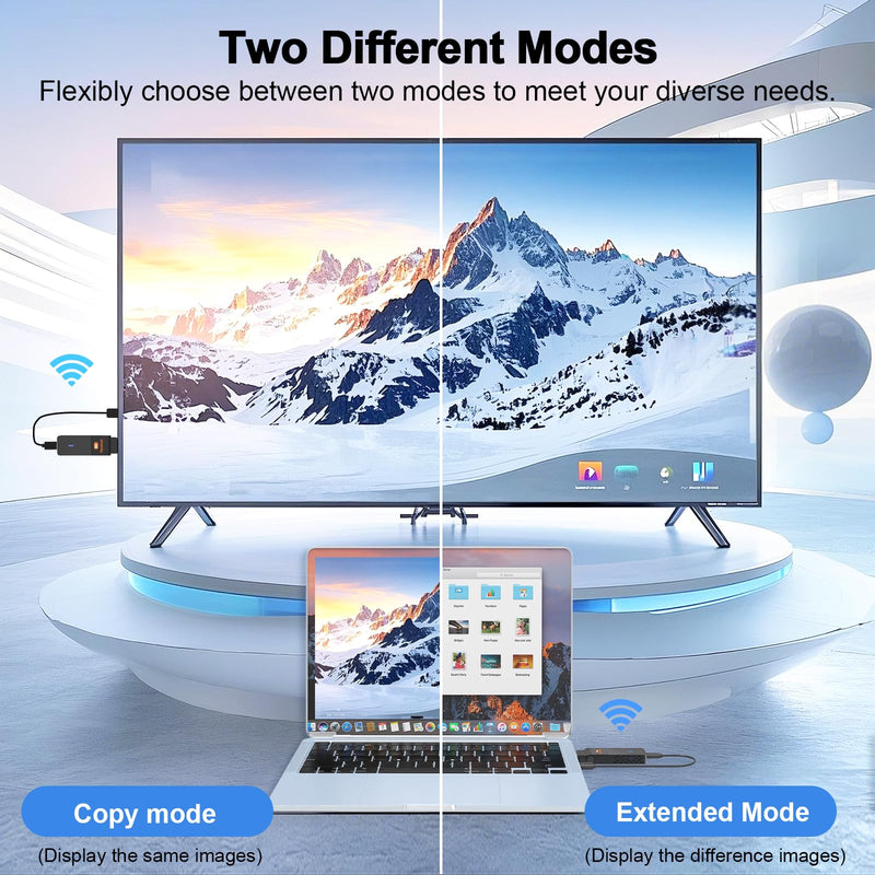 ALL-LUCKY Wireless HDMI Transmitter & Receiver Kit, 90° Bend Design 328FT | 4K Decode,1080P@60Hz,2.4G/5.8G & Cooling Vents,Plug&Play,Wireless Display Adapter Extender for Laptop/PC/TV/Projector/Monitor Wireless HDMI Transmitter/Receiver