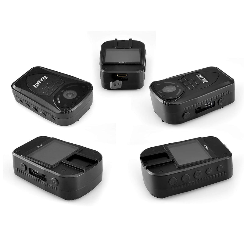 Pyle Updated Wireless Camera, Compact Security Wireless Cams, Audio Video Recording, Night Vision, Rechargeable Batteries, Memory 16GB LCD Display, Splash Proof Water Resistant, Police Camera