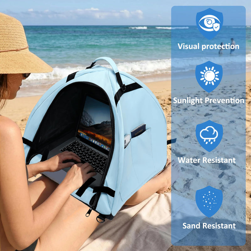Universal Laptop Sun Shade & Privacy Cover Hood Foldable Laptop Bags 13-16 Inches Anti-Glare Shield Tent for Working Outdoor Travel Blocks Sunlight & Water Resistant