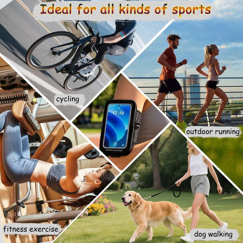 Wristband Phone Holder for Running, Forearm Armbands, Running Armband with Card Slot for iPhone Pro Max Plus (16/15/14/13/12/11/X/XR) Galaxy S24/S10, Cell Phone Armband Up to 7.0'' Phone