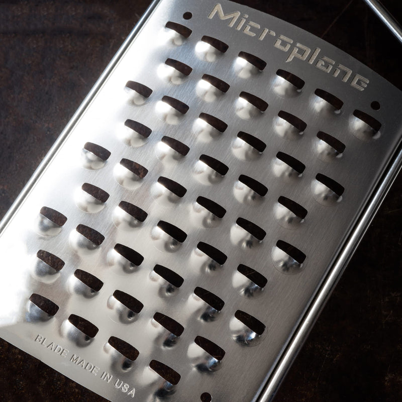 Microplane Gourmet Series Ultra Coarse Grater - Stainless Steel Durable Cheese & Vegetable Grater with Non-Slip Handle for Kitchen, Professional Chef Tools & Equipment