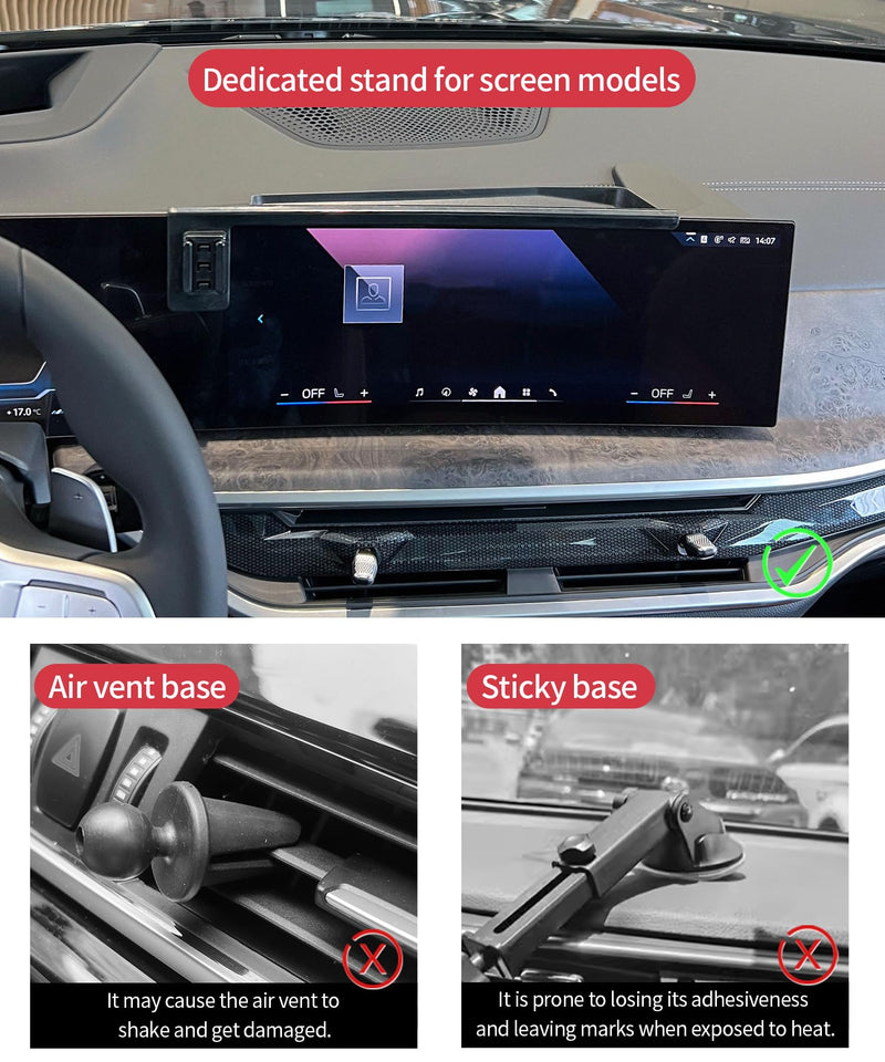 Wireless Charger Car Phone Holder for BMW X5/X6/X7 2024-2025, 14.9" Screen | X5M/X6M 2024-2025,X7/X7M 2023-2026,Auto Clamp Cell Phone Mount Accessories 15W Qi Fast Charging Stand fit iPhone Android