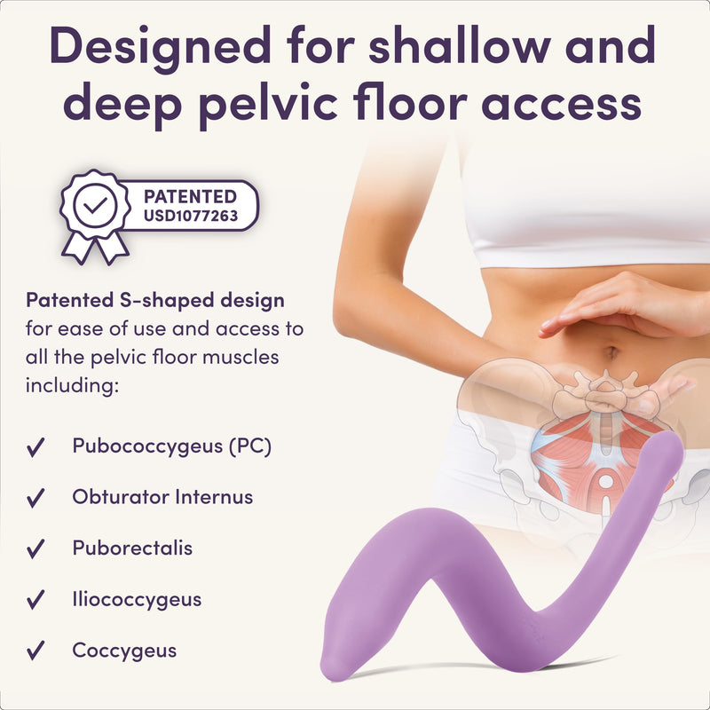 NewFlora Vibrating Pelvic Wand for Women & Men, S Shaped Massage Tool - Perineal Massage Tool