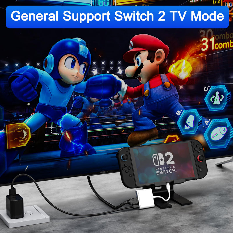 USB-C to HDMI Adapter for iPhone 15/16/17 to TV, 4K@120Hz Ultra HD Display with HDMI 2.1, 100W PD Charging & USB Port, Travel Adapter for MacBook/iPad/Samsung Galaxy/Switch 2