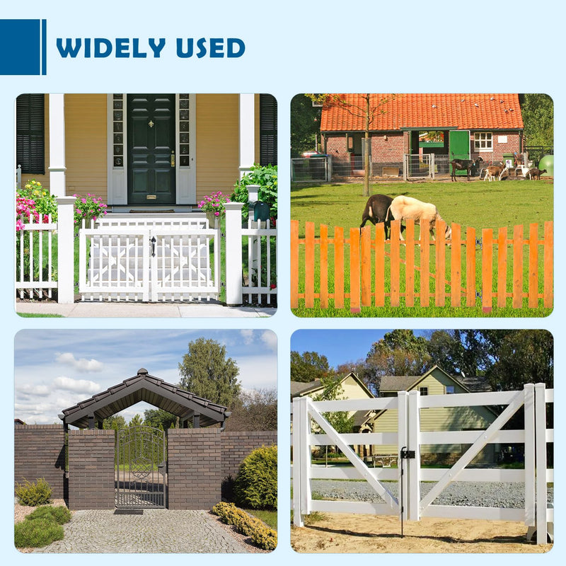Gate Hinges Wall Mount Gate Hinge, 2Pack Heavy Gate Hinges, SUS304 Heavy Duty Hinges for Wooden Fence with 5/8'', Capacity Up to 600LBS for Wooden Fences and Farm Gates 2 Pack(4pcs)