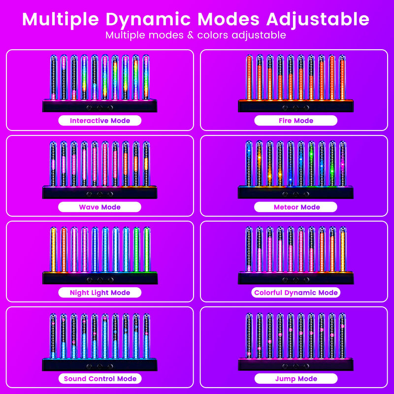 Audio Visualizer Gadget Rechargeable RGB Sound Activated Light Bar, 250 Pixels Music Spectrum Analyzer Display Car Interior Lights Ambient with Game Room Decor for Boys Unique Gifts (E2-Rechargeable) E2-Rechargeable