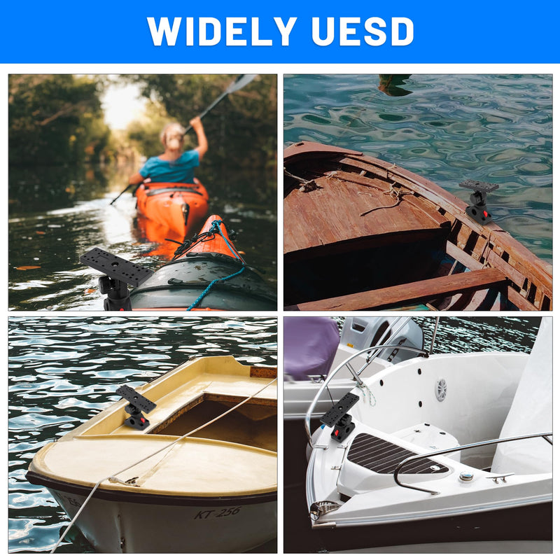 Fish Finder Mounts for Boat, 360° Adjustable Fish Finder Mounting Brackets, Depth Finders Mount, Universal Marine Electronics Mounting Plate for Boat, Canoe, Kayak with Mount Bracket