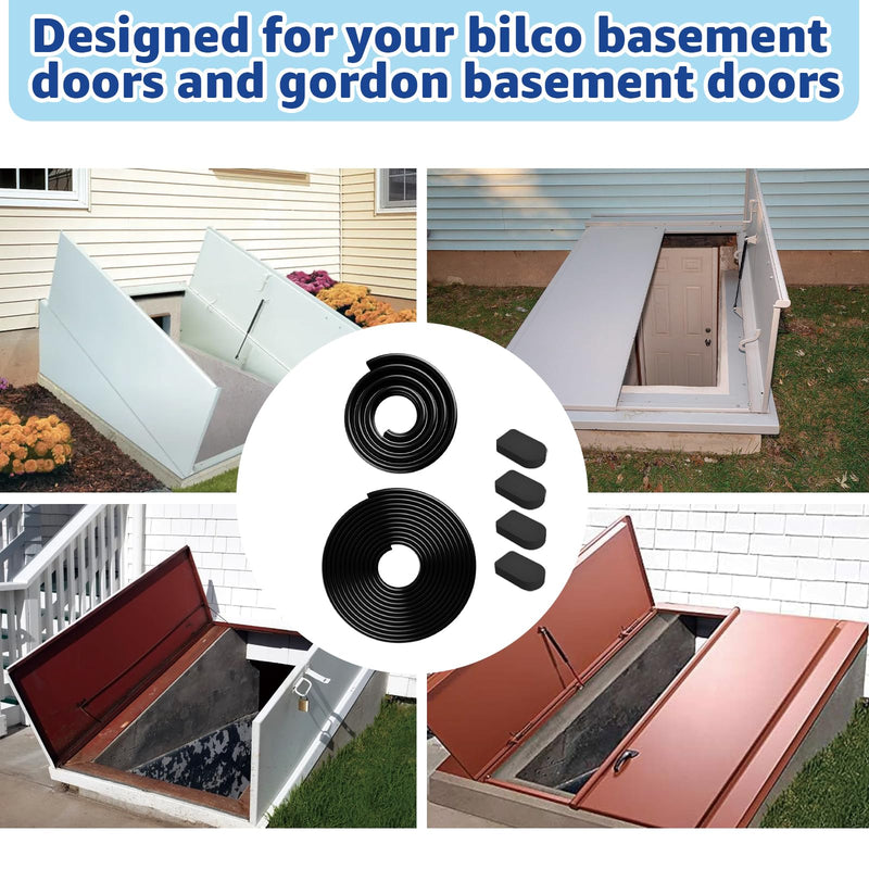 for Bilco Basement Door Seal Kit (1 x U Shaped Gasket, 1x Bulb Trim Gasket, 4 x Cap Seal Pad) - Replacement for Bilco Basement Door Weatherstrip Kit
