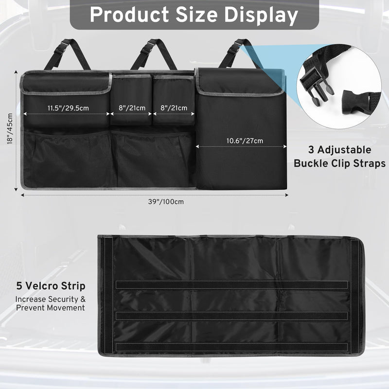 XHRING Car Trunk Organizer Storage Backseat Hanging Bag for Mazda CX5/CX-5 CX30/CX-30 CX50/CX-50 CX9/CX-9 CX3 CX7/CX-7 GS GT I Sport Touring Carbon Edition SUV Camping Accessories 2000-2024 2025