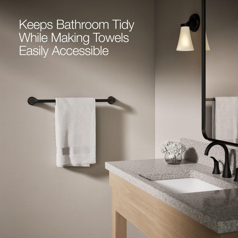 Kohler 27394-BL Simplice® 24" Towel bar, Matte Black 24"