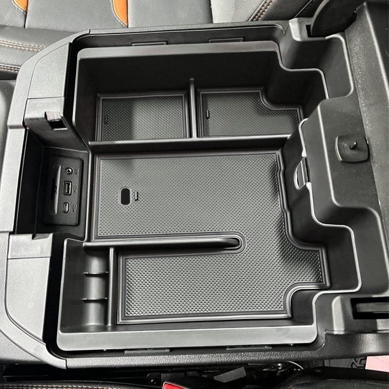  [AUSTRALIA] - Full Size Center Console Organizer Tray Compatible with 2019-2022 Chevy Silverado/GMC Sierra 1500 and 2020-2022 2023 Silverado/Sierra 2500HD 3500HD Accessories -Full Console w/Bucket Seats ONLY, Black
