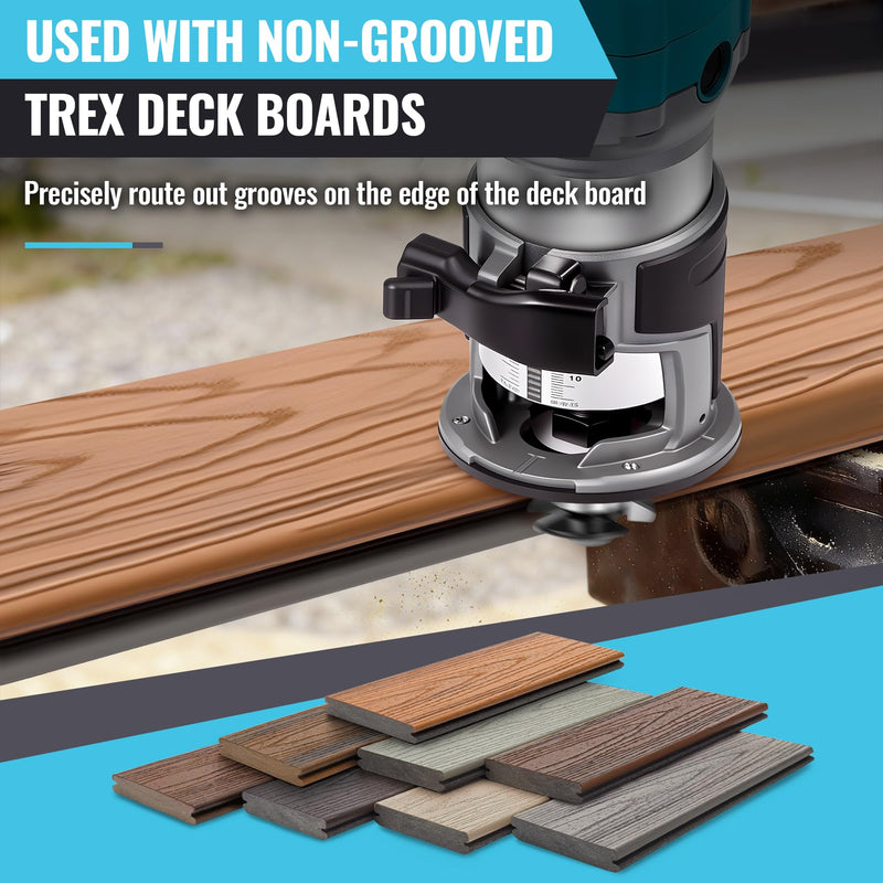 for Trex Router Bit Groove Cutter, Used for Trex Board to Work with Trex Hideaway Hidden Fasteners, 1/4" Shank Carbide Tipped Triple Wing, 3/8" Cutting Depth, 5/32" Height, Durable Precise Clean Cuts
