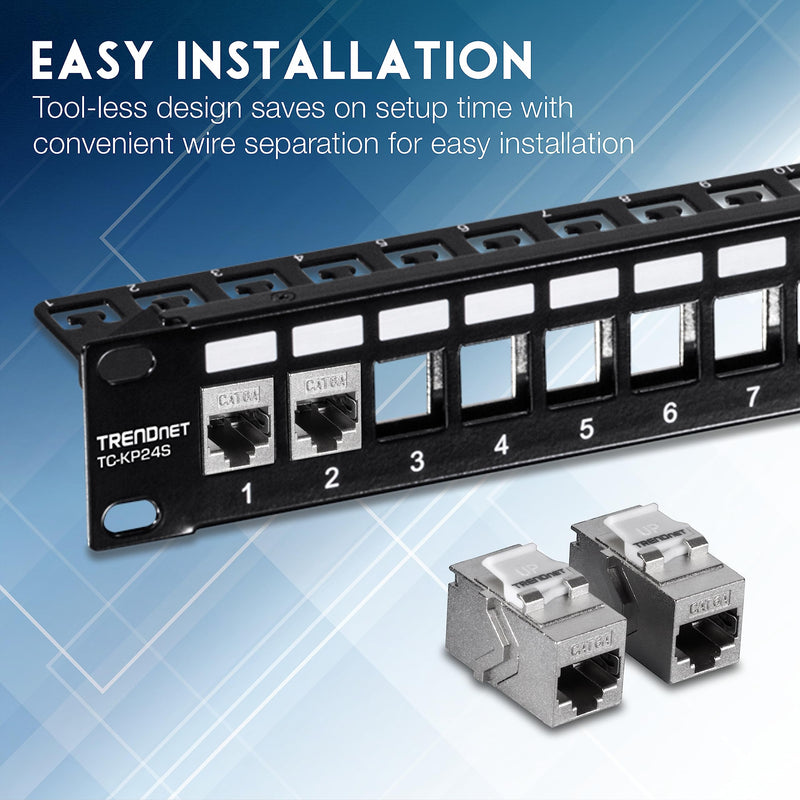 TRENDnet Cat6A RJ45 Keystone Inline Coupler Keystone Jack, 6-Pack, TC-KC06C6A, Keystone Jack Female to Female for Wall Plates & Blank Shielded Keystone Patch Panels, Silver