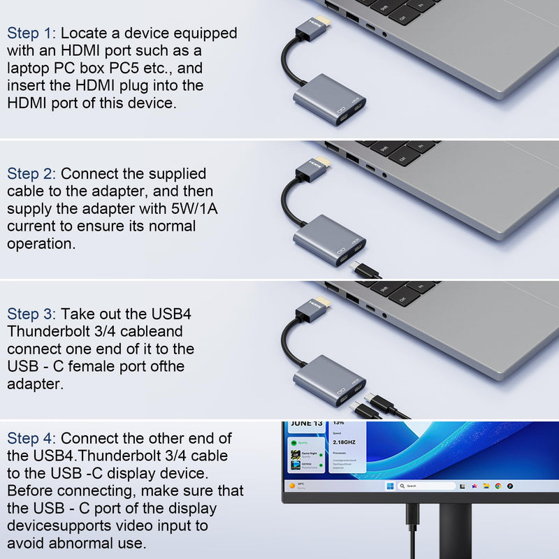 AR Glasses HDMI to USB C Adapter 4K@60Hz, XR Converter with Play & Charge for XREAL One/Air 2 Pro, VITURE Pro, RayNeo Air 2s, Rokid Max, Switch 2/1, Steam Deck, PS5/4, Xbox, ROG Ally, Portable Monitor