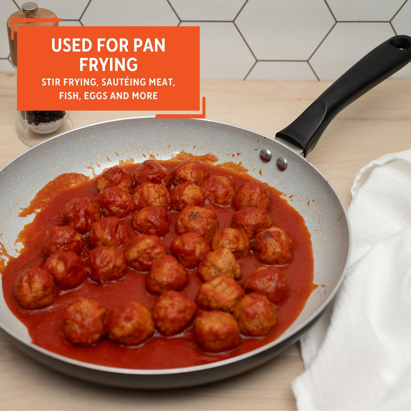 IMUSA 12" Premier Ceramic Nonstick Fry Pan with Cool Touch Handle, Matte Black 12 Inches