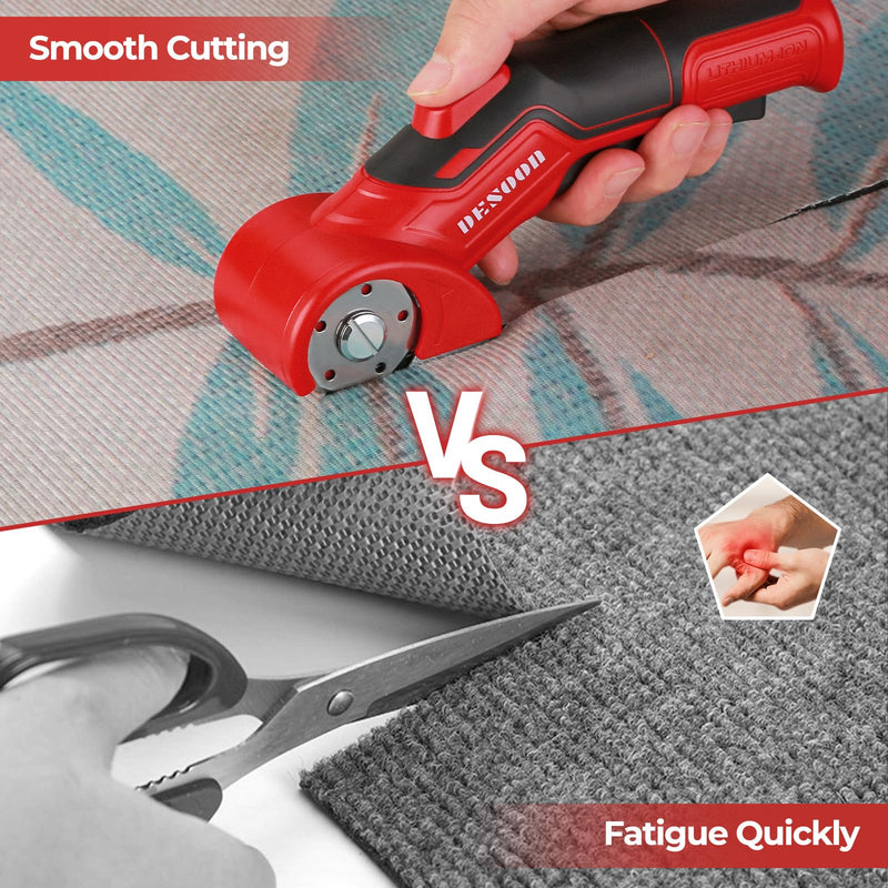 4V Cordless Electric Cardboard Cutter with Safety Lock for Home DIY | Ergonomic Carpet Cutter for Effortless Cutting of Cardboard, Fabric, Plastic, Leather and Package