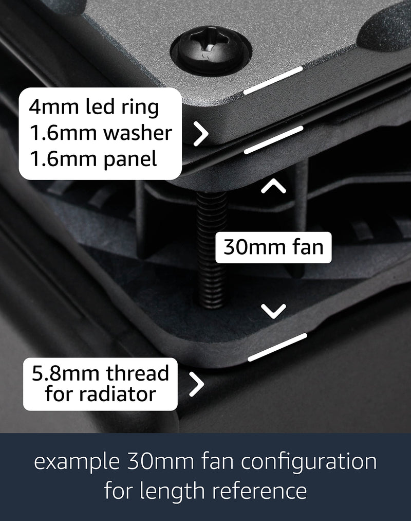 CRJ 6-32 UNC Extra Long 1-3/4" (43mm) Computer Radiator Fan Screws Set for 30mm and 38mm Fans - 20 Screws and 20 Washers 43mm (1-3/4") - 20 Pack