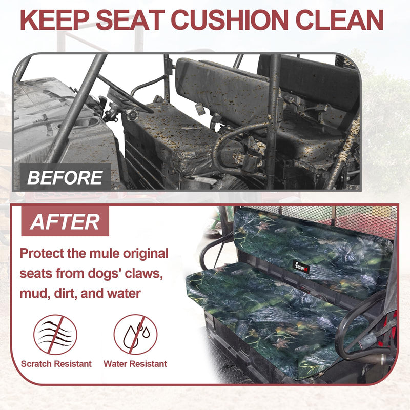 StarknightMT Mule 4010 Seat Cover UTV Mule Seat Cover Compatible with Kawasaki Mule 4010 4000 3000 3010 2001-2023 Camo Mule Bench Seat Covers