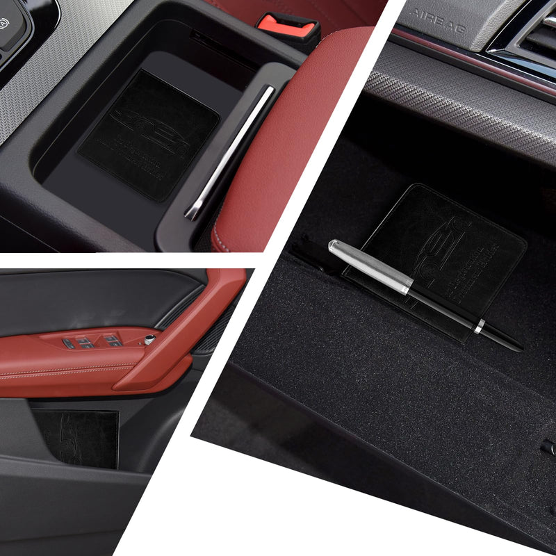 2-Pack Car Registration and Insurance Holder for Women Men, Glove Box Paperwork Organizer with Magnetic Buckle for Easy Access and Protect Documents and Various Cards in Vehicle, Black