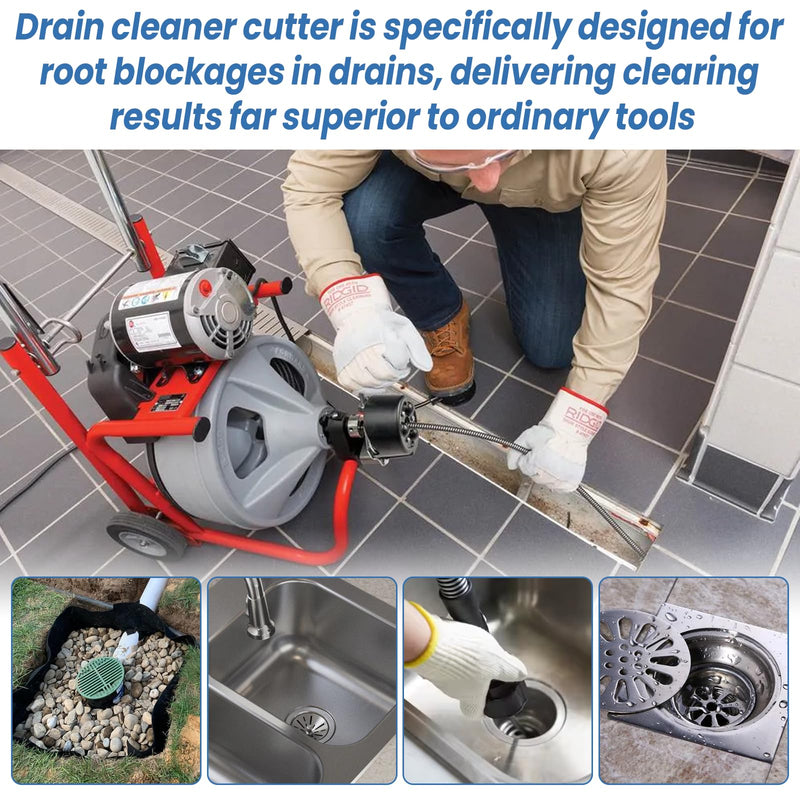 3HDB Heavy Duty Root Saw Drain Cleaner Cutter for General Wire 5/8 to 3/4 Inch Drain Cables that have connectors