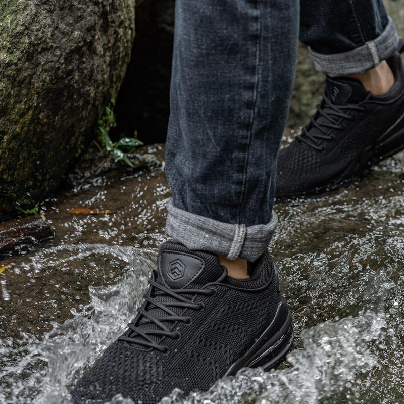 LARNMERN Men Chef Shoes Non Slip Work Waterproof Slip-on | Anti Slip Water Resistant Kitchen Shoes Restaurante Food Service Water Proof Walk Sneaker Zapatos Trabajo Antideslizantes 10.5 Black