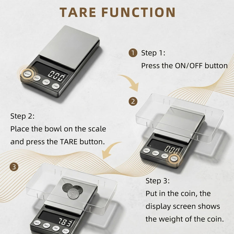 Digital Coin Scale, 500g x 0.01g Gram Scale for Jewelry and Gold, Precision Pocket Jewelry Scale for Coin Collectors & Bank Tellers, with Calibration Weight