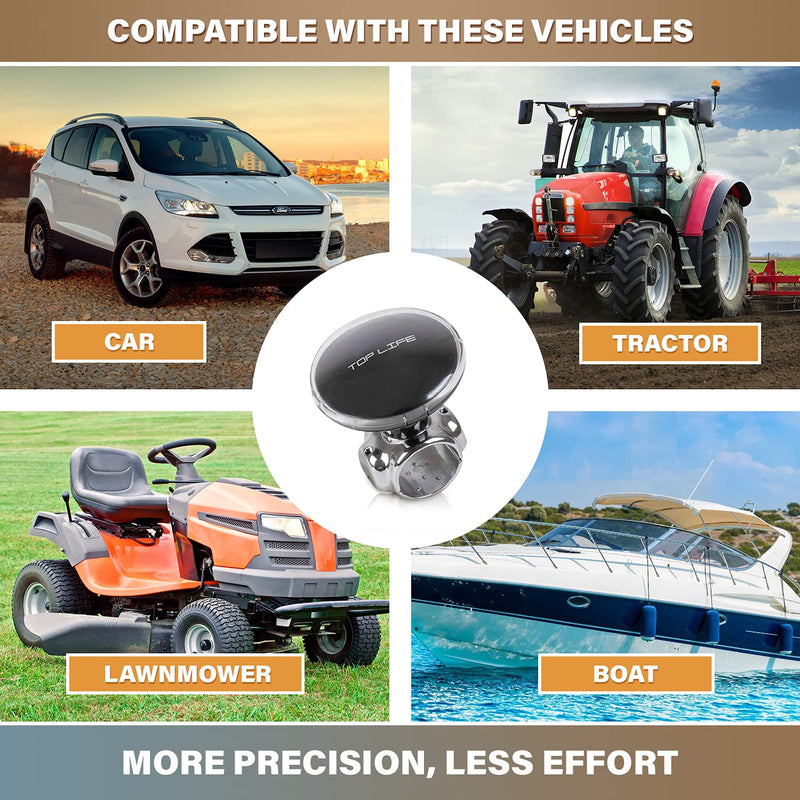 Steering Wheel Knob - Suicide Spinner for Cars, Tractors, Mowers, Boats (Fits 1.1"-1.5" Wheels) - Effortless One-Hand Control, Smooth Bearings - Perfect for Tight Turns & Daily Driving
