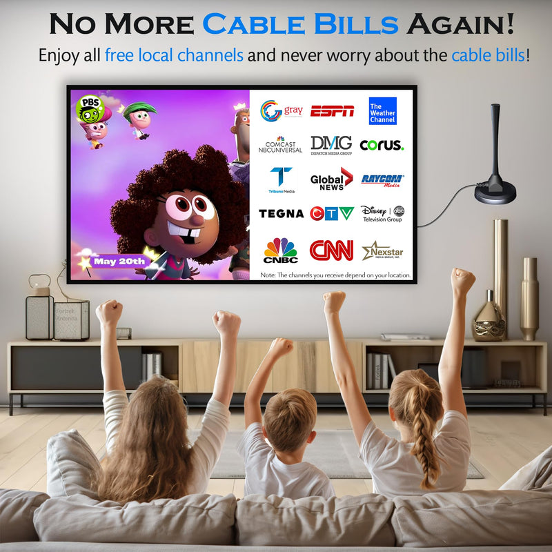 2025 Digital TV Antenna Indoor Antenna for Smart TV for Local Channels, Amplified Long Range Reception HDTV Antenna Without Cable for All TVs Support 4K 1080p TORCH