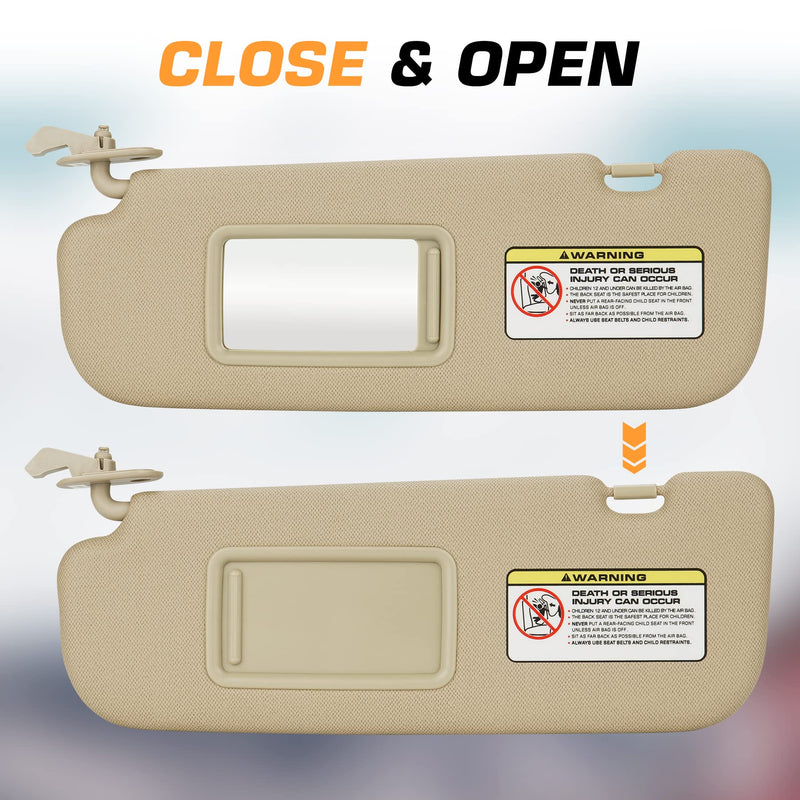 TadaMark Left Driver Side Sun Visor Fit for Hyundai Elantra 2011 2012 2013 2014 2015 Beige Without Light Replace # ‎852103X000TX