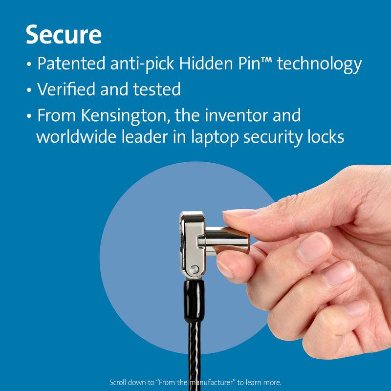 Kensington Universal 3-in-1 Keyed Cable Lock - Twin Lockheads for Laptops & Other Devices (K63380WW)