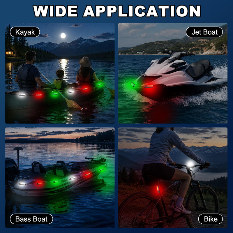 Jerify 20 Pack USB Rechargeable LED Bike Tail Light Navigation Lights Kit Bicycle Rear Waterproof 4 Light Mode Options for Night Back Bicycle Taillights, Night Kayaking, Boating Red, White,Green