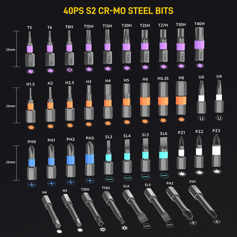 42 in1 Magnetic Screwdriver Set Precision Multi Bit Ratchet T Handle Repair Kit for Electronics, Phone, Laptop, Watch, Eyeglasses – Portable Tool Set for Home & DIY(Light Grey) Light Grey 42 in 1