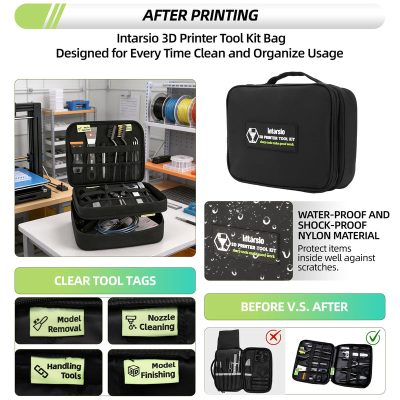 76pcs 3D Printer Tools Kit with Bag, 3D Printer Accessories includes Digital Caliper, Hygrometer, PTFE Tube Kit, Deburring Tool, Scrapers, Nozzle Cleaning, for Bambu Lab, Ender 3, FDM/SLA Printers etc Ultra 3D Maker Version