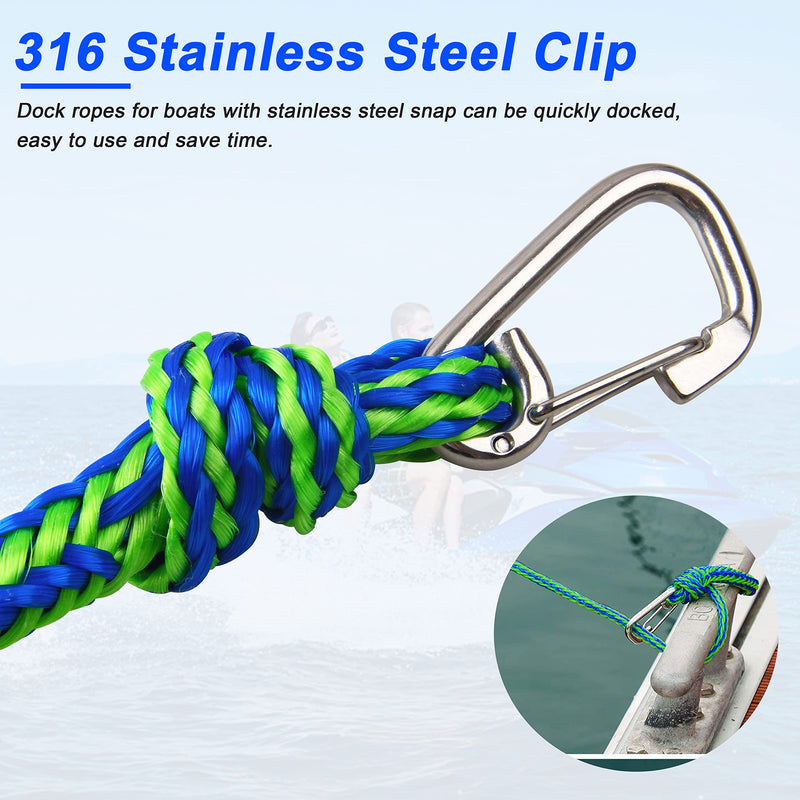 Docking Lines Rope Mooring Bungee - PWC Dock Rope 7FT 10FT 14FT with Foam Float for Personal Watercraft Kayak, Jet Ski, SeaDoo, Boat, Pontoon Bungee Docking Line Rope 0.39in 10ft 1pack