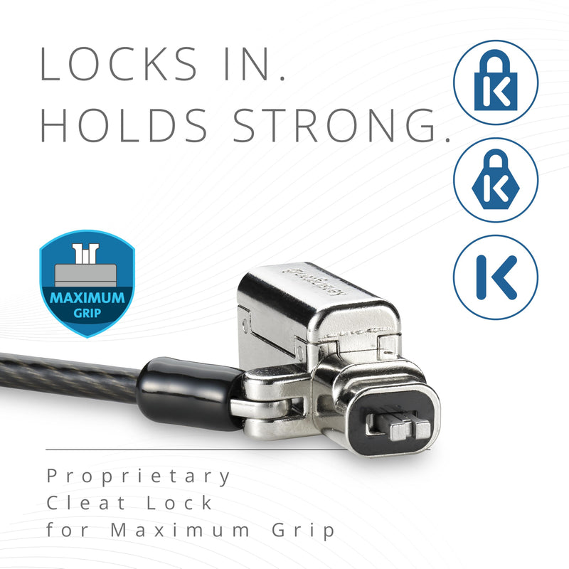 Kensington Universal 3-in-1 2.0 Keyed Laptop Lock, Fits T-bar, Nano, N17, Wedge-Shaped Lock Types, 6-Foot Computer Security Locking Cable, Compatible with Dell, HP, Lenovo, K63389WW Universal fit 3-in-1 Lock Keyed - 1 tip