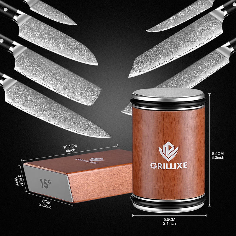 Ultimate Rolling Knife Sharpener Kit Premium Knife Sharpening Kit Includes 2 Extra Diamond & Ceramic Discs Magnetic Sharpening with 15° & 20° Angle Ideal for Knife Set Kitchen Knife Set