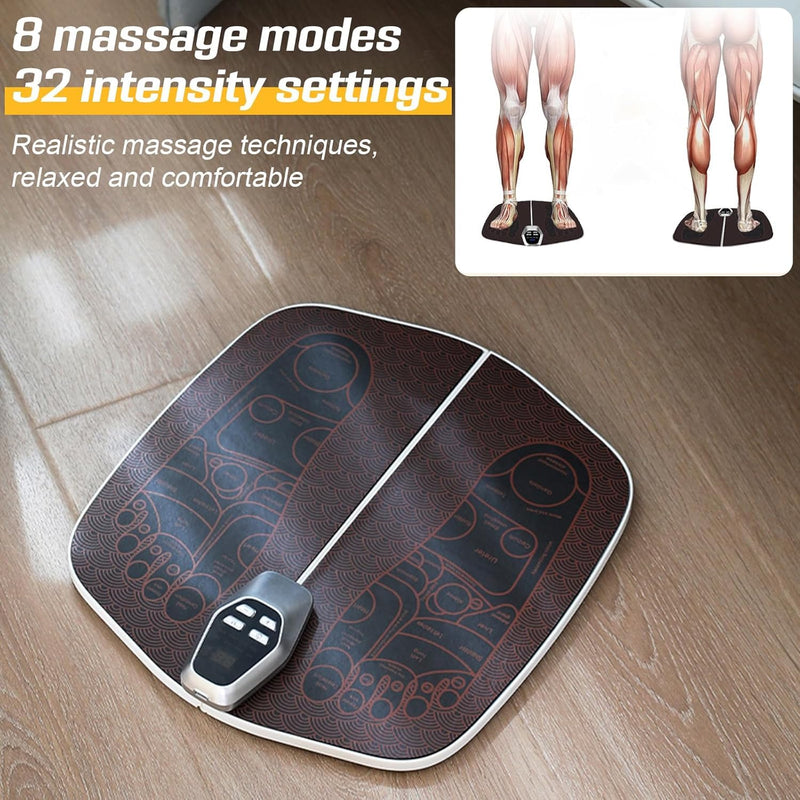 Foot Massager Mat, Portable Muscle Stimulation Foot Pad for Soothing Comfort, Daily Relaxation & Effective Pain Relief (deep Brown) Deep Brown