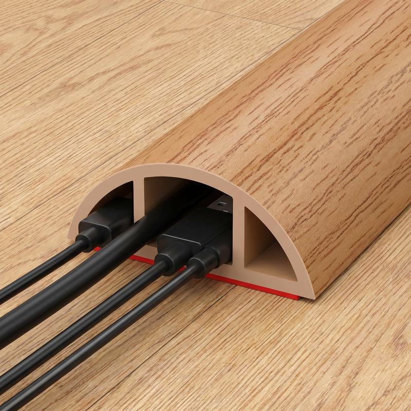 3.3FT Floor Cord Covers,Soft PVC Cable Protector for Extension Wires,Cord Hider for Home and Office-Yellow