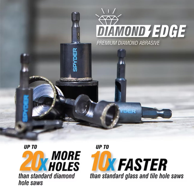 3-Piece Diamond Arbored Hole Saw Bit Set (3/16, 1/4, 1/2-Inch) 3 piece set