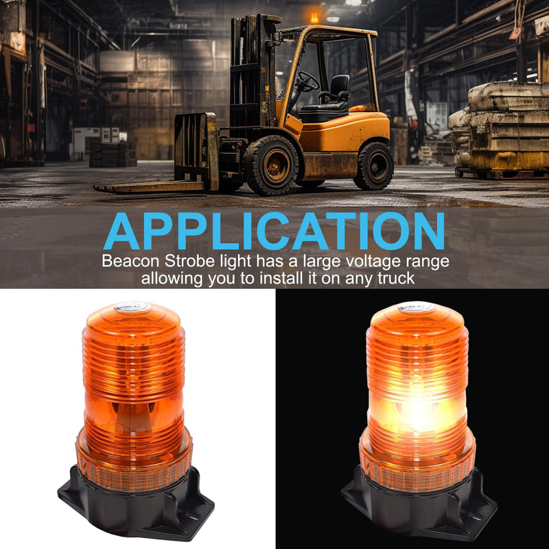 [AUSTRALIA] - HQRP 30-LED 360 Degrees Mini Beacon Amber Warning Strobe Light Compatible with CAT E3500 48V, E4000 36V / 48V, E5000 36V / 48V Electric Rider Forklift