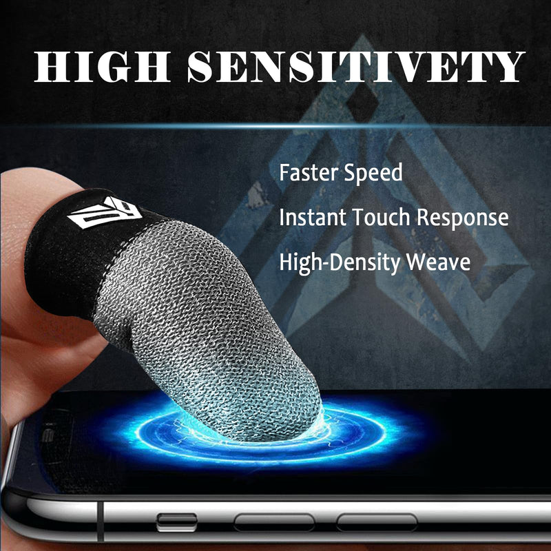 12PCS Gaming Finger Sleeves. 0.29MM Silver Fiber, Anti Sweat, Extremely Thin,Breathable Touchscreen dedales Gamer Finger Cover Thumb Sleeve Fit Phone Game Tablet Devices. Gray(12pcs)