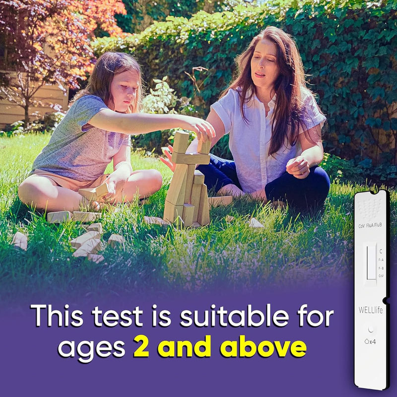 WELLlife COVID-19 & Flu A/B Home Test Kit, Covid Test 3-in-1 Antigen Covid Flu Combo Test, FDA EUA Authorized 10-Min Results with Non-Invasive Swab, 10 Tests