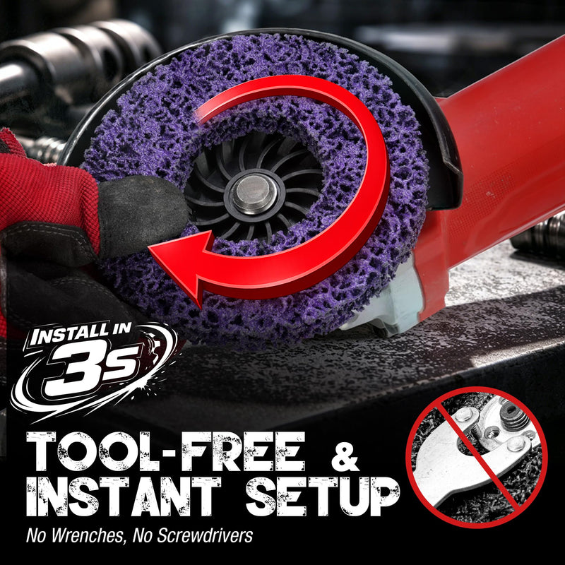 EZARC Paint Stripping Discs 4-1/2" x 7/8" Rust Remover Wheels for Angle Grinder, Quick Clean and Strip Silicon Carbide Grit Abrasive Wheel for Scaling &Oxidation Removal, Paint Remover 5-Pack (Purple) Purple-5pk