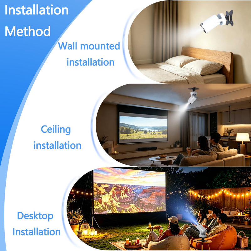 1/4" Screw HY300 Projector Ceiling Mount/Projector Wall Mount Home | Theater Bracket StableHolder Compatible with HY300 and HY300 Pro(50x50,75x75,100x100 hole)–Includes installation package