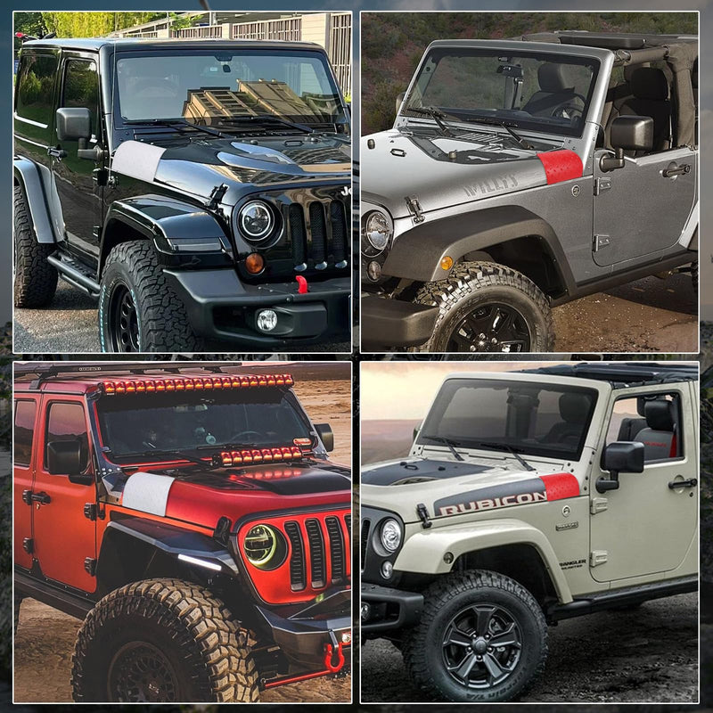 Cowl Body Armor Outer Cover, Compatible with 2007-2018 Jeep Wrangler JK, JKU Unlimited, Rubicon, Sahara X, and Off Road Sport Models (red) red