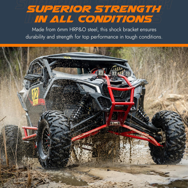 3” Shock Bracket – 6mm HRP&O Steel, 1/2" Bolt Hole, Fits 1.75"–3" Tube – Universal Shock Mount for Custom Off-Road & Performance Suspension Systems – 2 Pack.