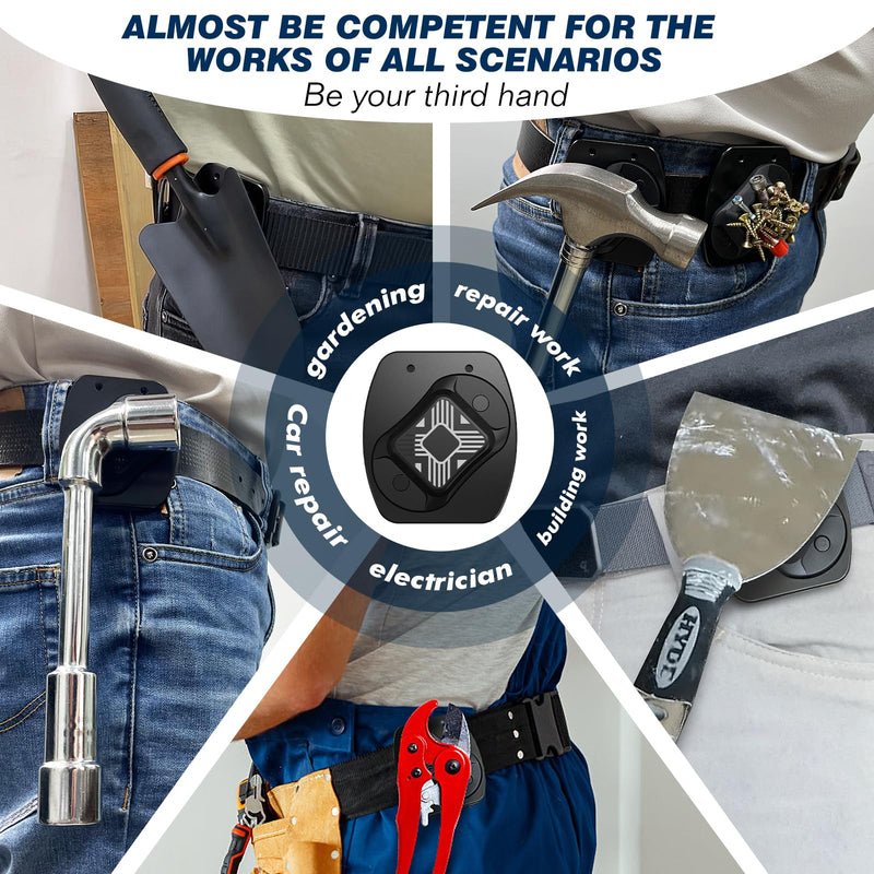 Magnetic Tool Holder for Belt, Strong Magnet Tool Clip for Men, for Dad, Heavy Duty Magnetic Belt Clip Holds Hammers, Screws, Nails, Screwdrivers, Wrenches, Cool Gadgets for Men 5210-2P
